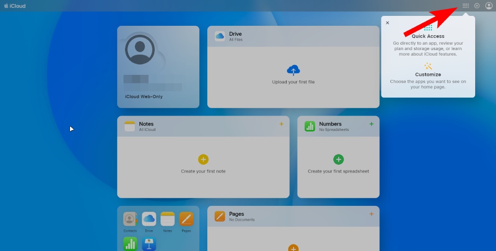 icloud-web-quick-access