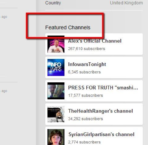 youtube featured channel
